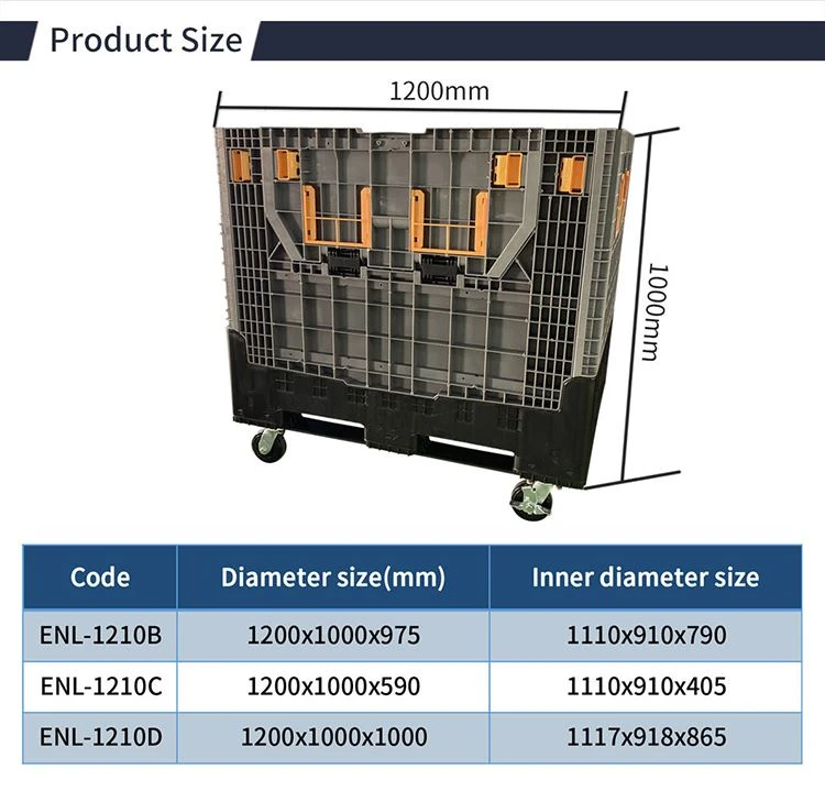 Collapsible plastic bulk boxes
